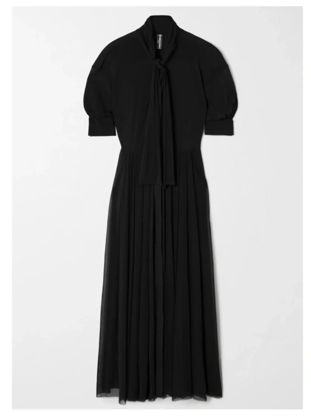 NORMA KAMALI • Sheer Black Bow Midi Dress - Absolutely Stunning - Picture 3 of 13
